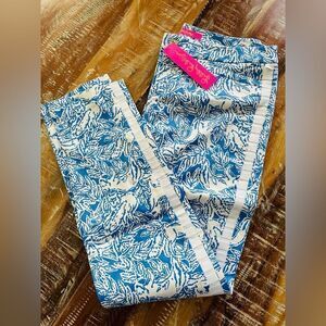 LILLY PULITZER Kelly Skinny Ankle Pant Coastal Blue Fancy Feet